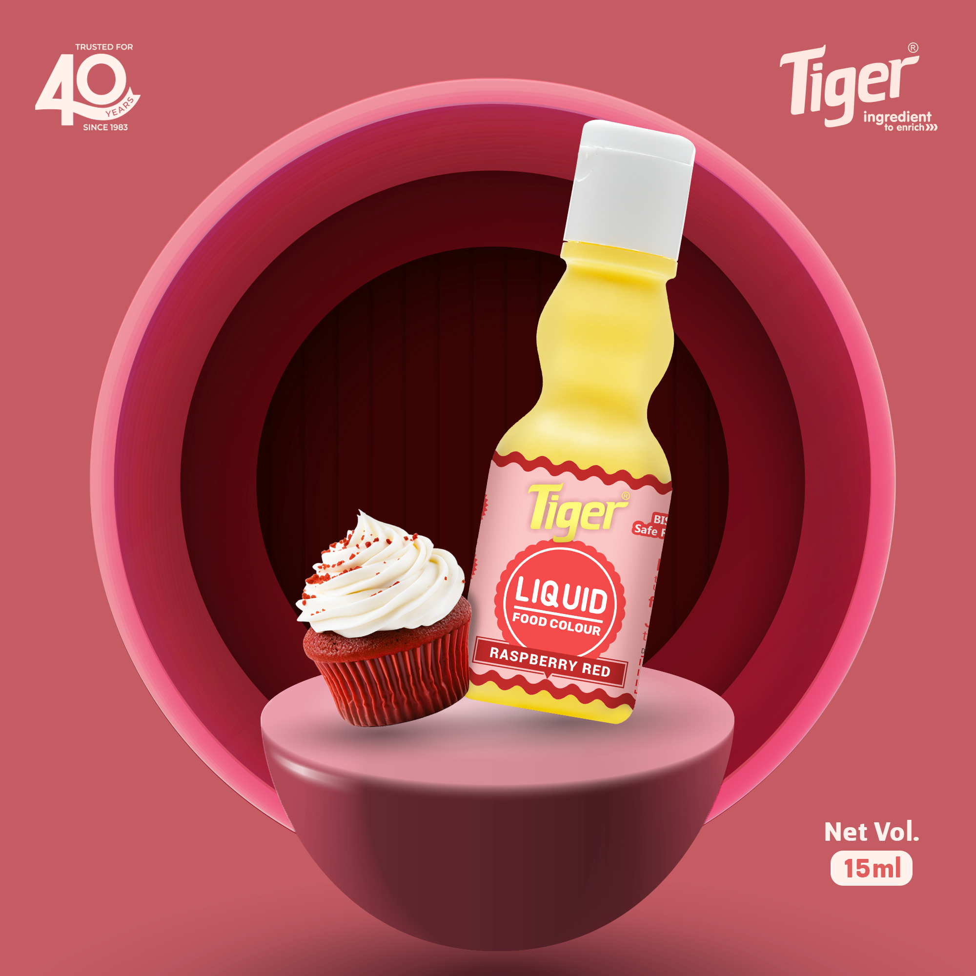 TIGER RAPSBERRY RED LIQUID FOOD COLOUR 25 ML